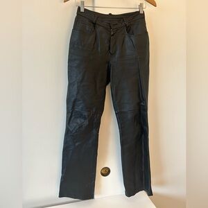 Sexy black leather pants, Newport News Easy Style size 4P